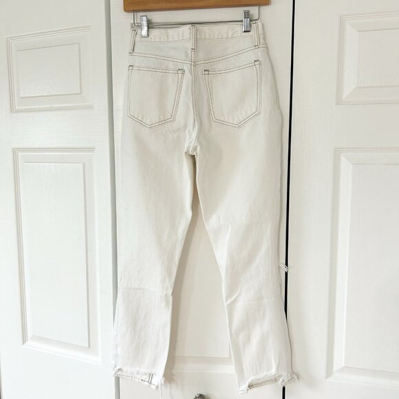 Abercrombie & Fitch High Rise Mom Jeans White Distressed Women’s Size 24/00 - Picture 8 of 8